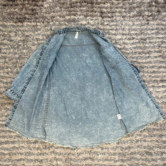 100% Cotton Denim Long Sleeve Shirt Dress / Coat, Size S - Picture 5 of 6